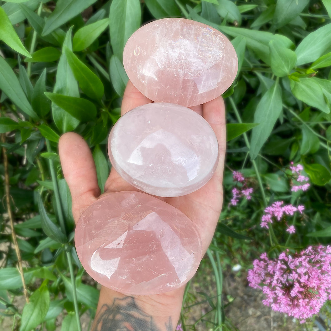 Rose Quartz Palmstone Large